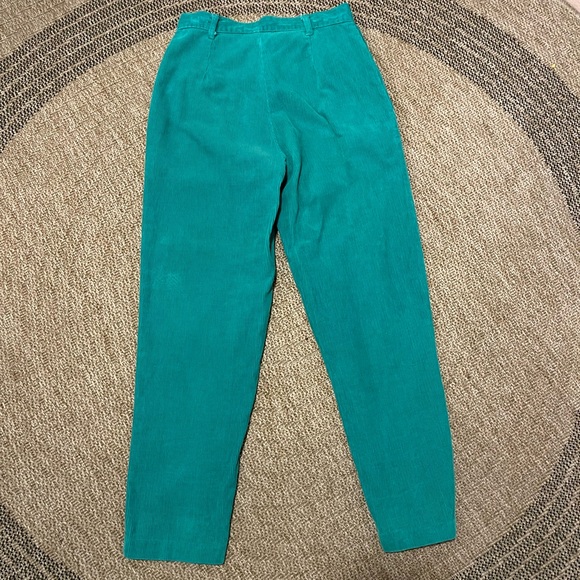 Vintage 1980s/1990s Liz Thomas Teal Green Corduroy Pants - Picture 6 of 6